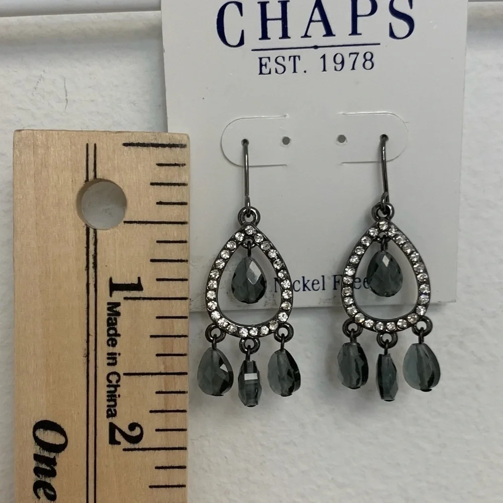 Chaps dangle earrings NWT